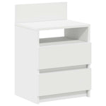 HKH Conjunto de 2 Mesas de Cabeceira com 2 Gavetas - Branco