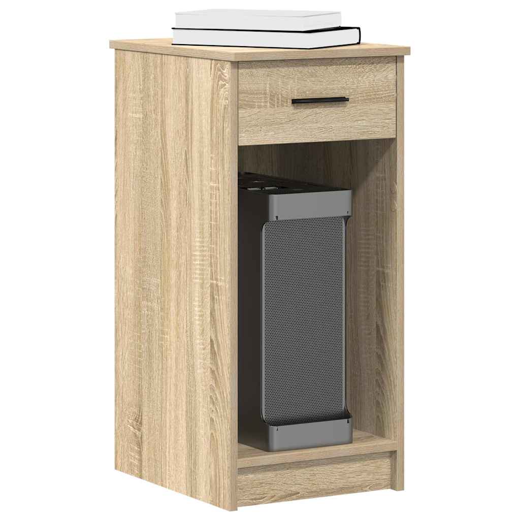 Soporte de torre de ordenador con cajón HKH de madera de roble Sonoma