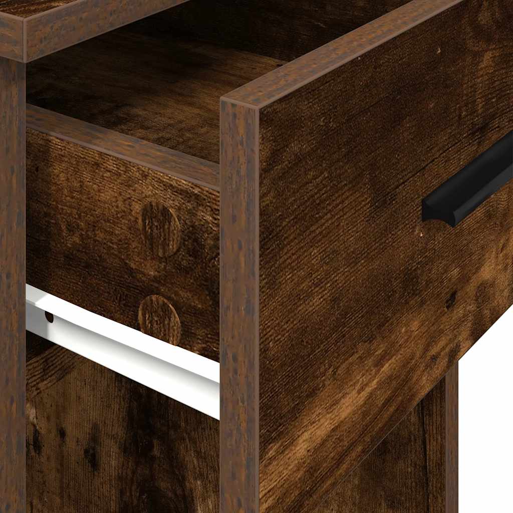 HKH Soporte de Torre de Ordenador con Cajón de Madera de Roble Ahumado
