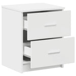 HKH Conjunto de 2 Mesas de Cabeceira com 2 Gavetas - Branco