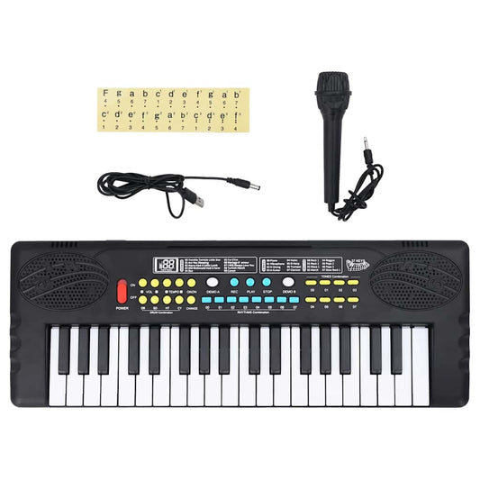 HKH Piano Elétrico para Crianças com Teclado de 37 Teclas e Microfone