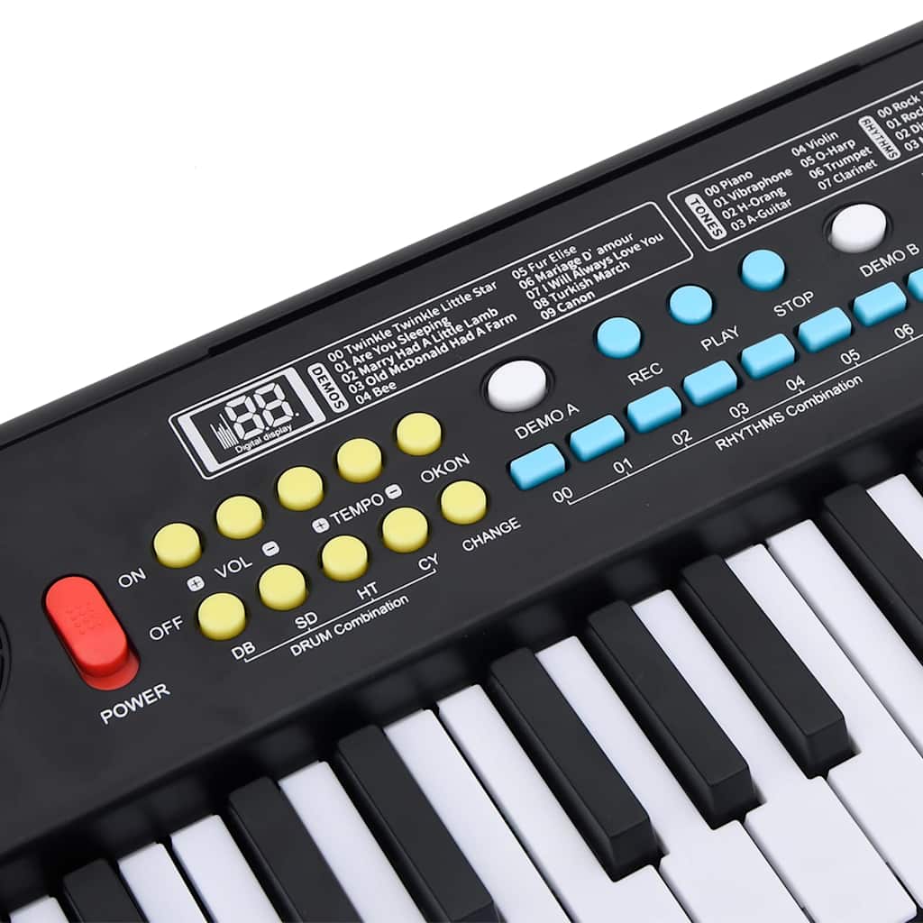 HKH Piano Elétrico para Crianças com Teclado de 37 Teclas e Microfone