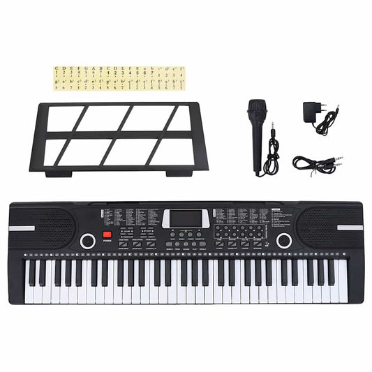 HKH Piano Elétrico com Teclado de 61 Teclas com Suporte