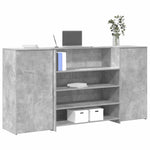 HKH Mostrador de Recepción ,5 Cm Madera Gris Cemento