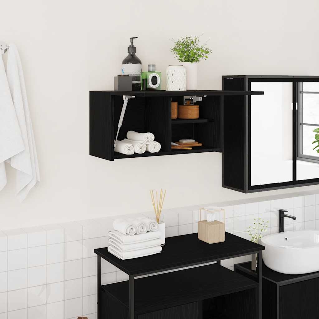 HKH Armario de Pared para Baño - Negro