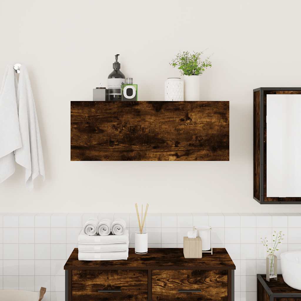 HKH Armario de Pared para Baño en Roble Ahumado