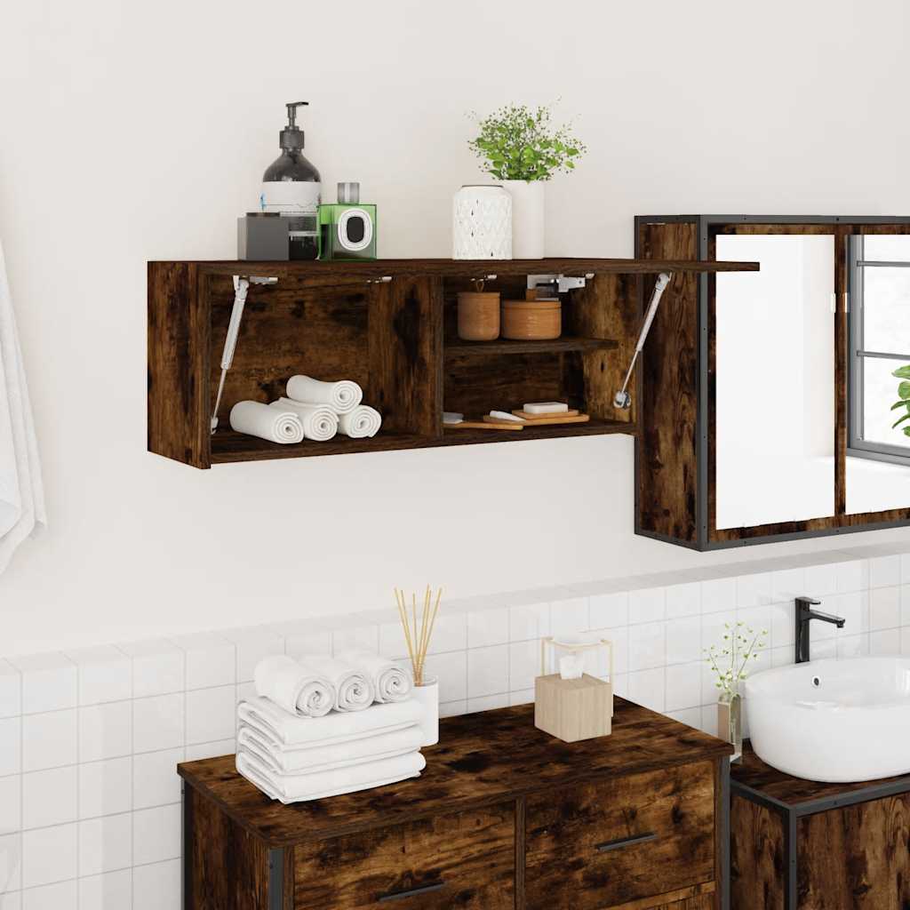 HKH Armario de Pared para Baño en Roble Ahumado