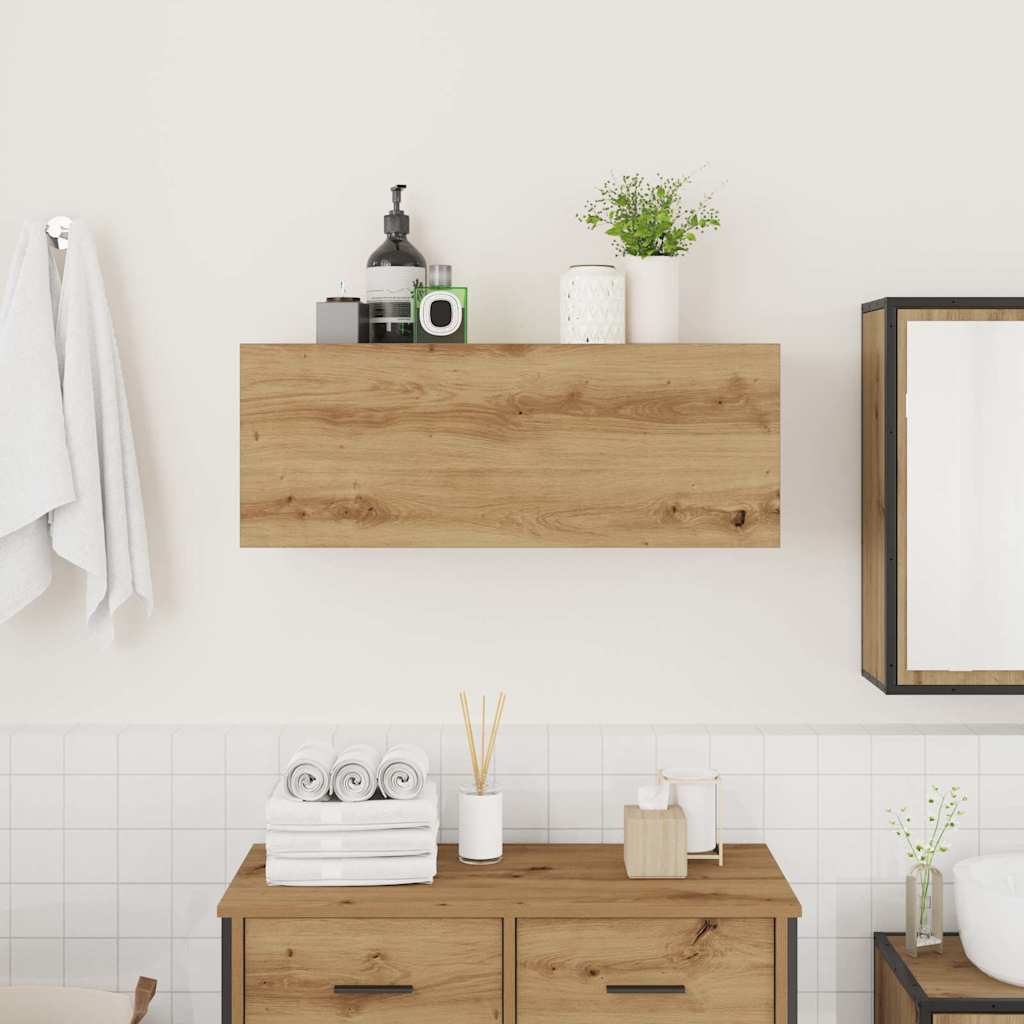 HKH Armario de Pared para Baño en Roble Artesanal