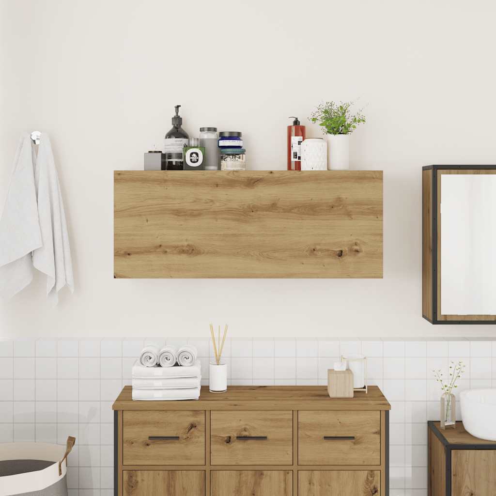 HKH Armario de Pared para Baño en Roble Artesanal