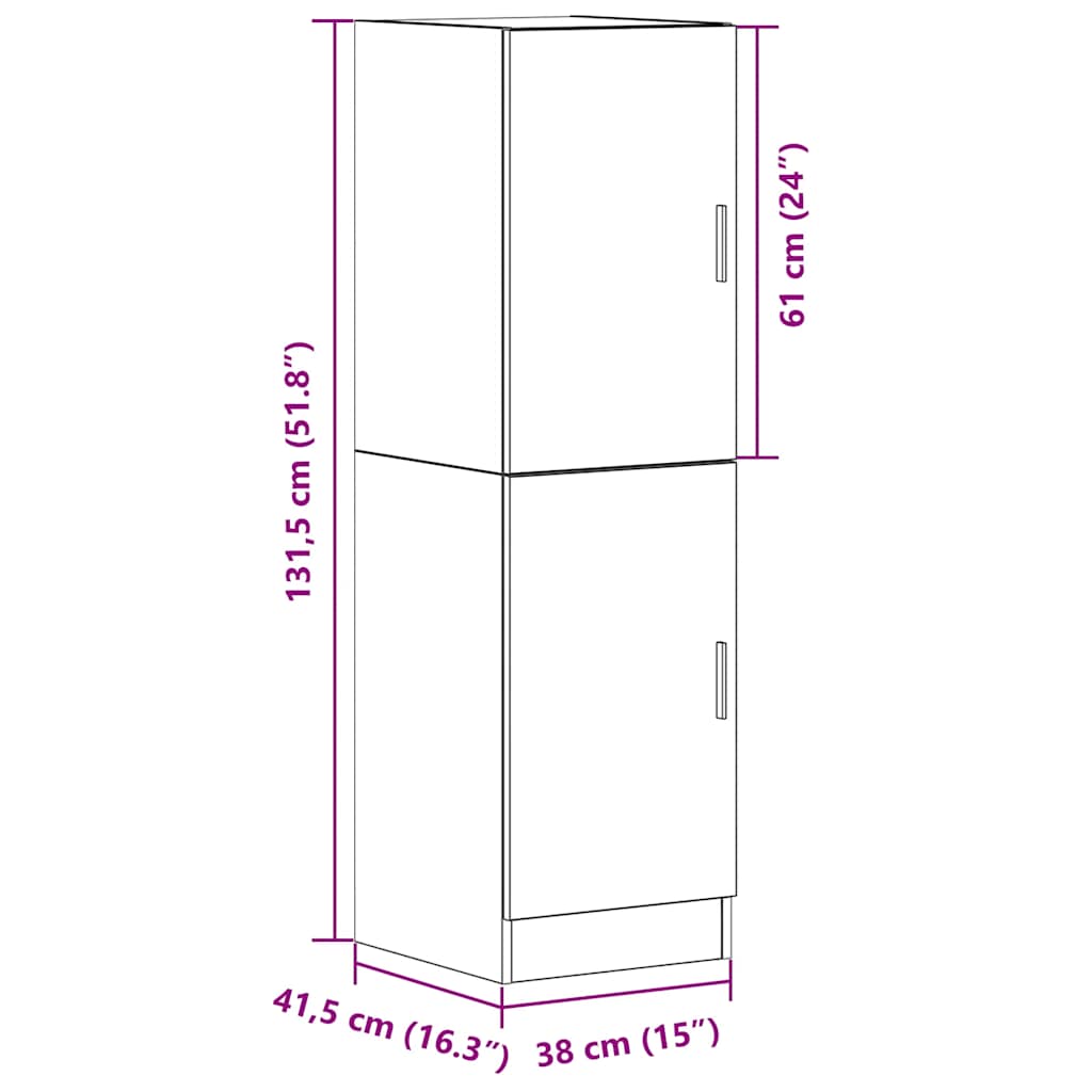 Mueble de cocina HKH - 38x41,5x131,5 cm - Negro