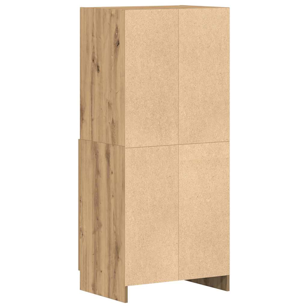 HKH Armário de Cozinha em Madeira em Carvalho Artisiano - 57x41,5x131,5 Cm