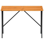 Mesa de jardín HKH con tapa de acacia de 105x75x72 cm mimbre PE - Negro