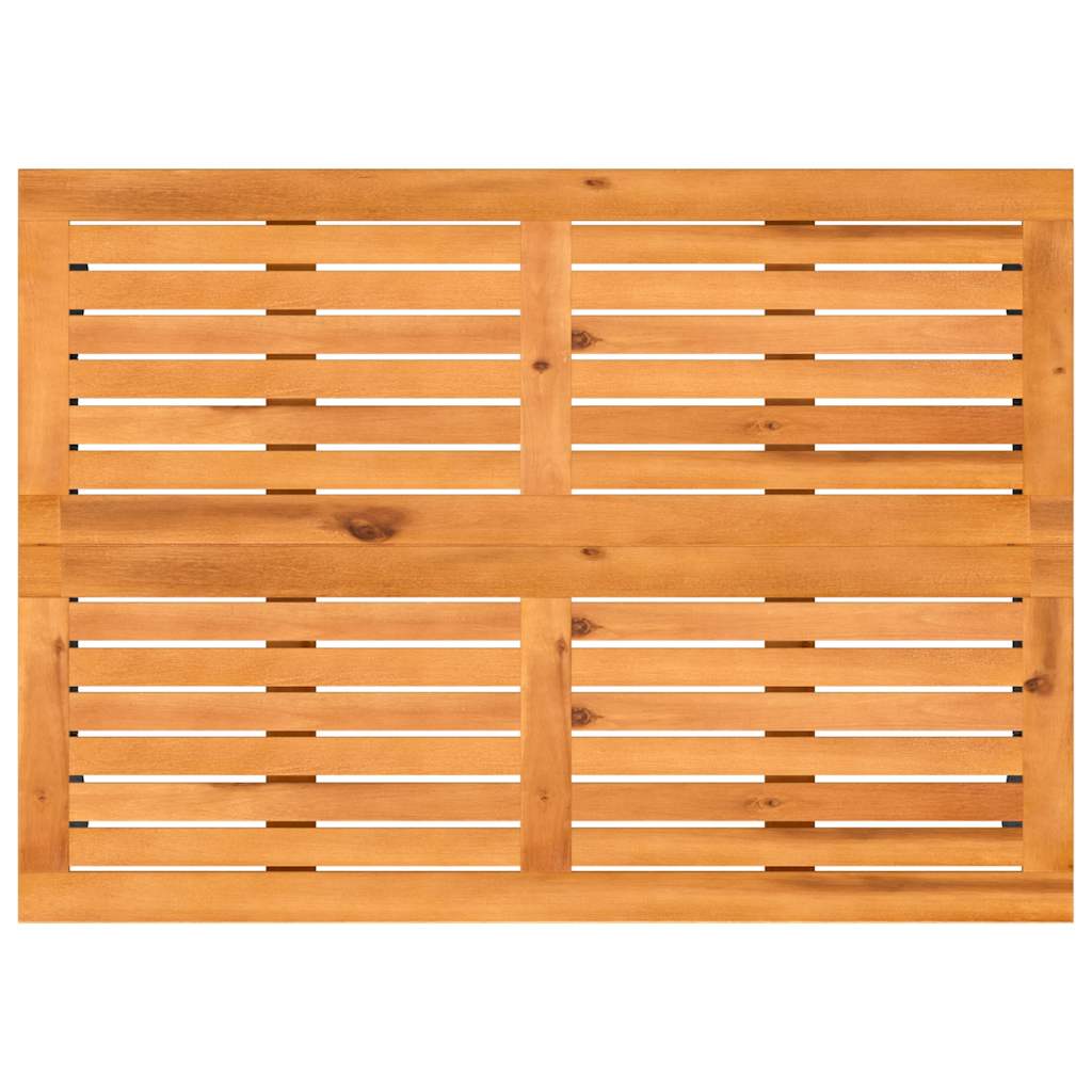 Mesa de jardín HKH con tapa de acacia de 105x75x72 cm mimbre PE - Negro