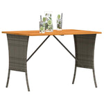HKH Mesa de Jardim com Tampo em Acácia 105x75x72 Cm Vime Pe Cinza - Cinzento