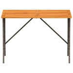 HKH Mesa de Jardim com Tampo em Acácia 105x75x72 Cm Vime Pe Cinza - Cinzento