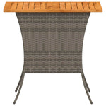 HKH Mesa de Jardim com Tampo em Acácia 105x75x72 Cm Vime Pe Cinza - Cinzento