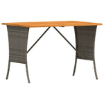 HKH Mesa de Jardim com Tampo em Acácia 105x75x72 Cm Vime Pe Cinza - Cinzento