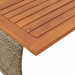 HKH Mesa de Jardim com Tampo em Acácia 105x75x72 Cm Vime Pe Cinza - Cinzento