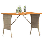 HKH Mesa de Jardim com Tampo em Acácia 105x75x72 Cm Vime Pe - Bege