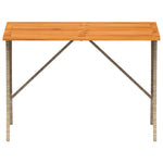 HKH Mesa de Jardim com Tampo em Acácia 105x75x72 Cm Vime Pe - Bege