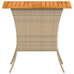HKH Mesa de Jardim com Tampo em Acácia 105x75x72 Cm Vime Pe - Bege