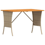 HKH Mesa de Jardim com Tampo em Acácia 105x75x72 Cm Vime Pe - Bege
