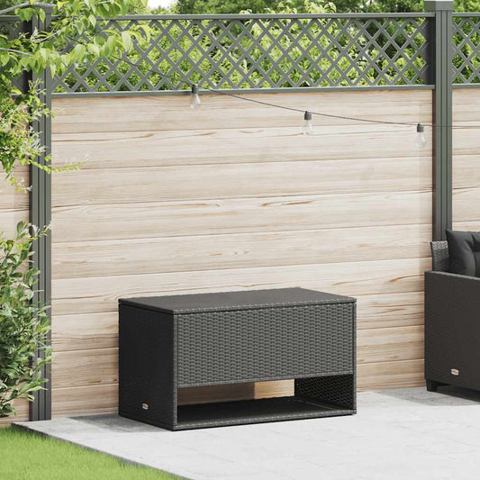 HKH Caixa Para Almofadões De Exterior 100x55x55,5 Cm Vime Pe - Preto