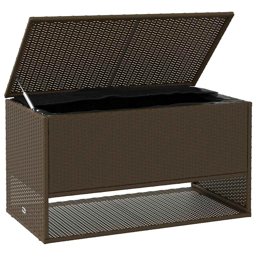 HKH Cojín de Exterior, Caja de Almacenamiento, 100x55x55.5 cm, Ratán PE - Marrón