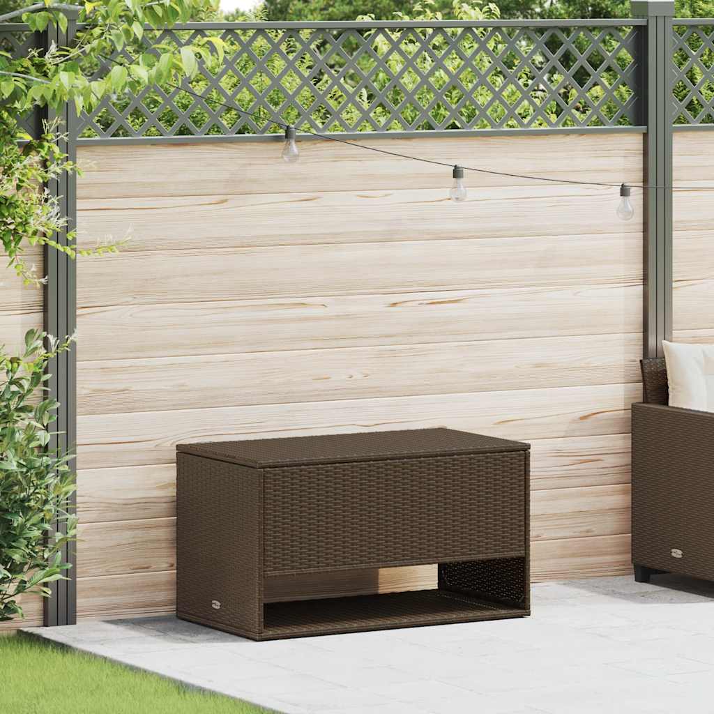 HKH Cojín de Exterior, Caja de Almacenamiento, 100x55x55.5 cm, Ratán PE - Marrón