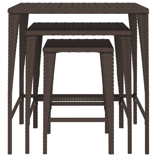 HKH 6 Pcs Conjunto de Sofás Jardim C/ Almofadões Vime Pe Castanho - Marrom