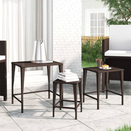 HKH 6 Pcs Conjunto de Sofás Jardim C/ Almofadões Vime Pe Castanho - Marrom