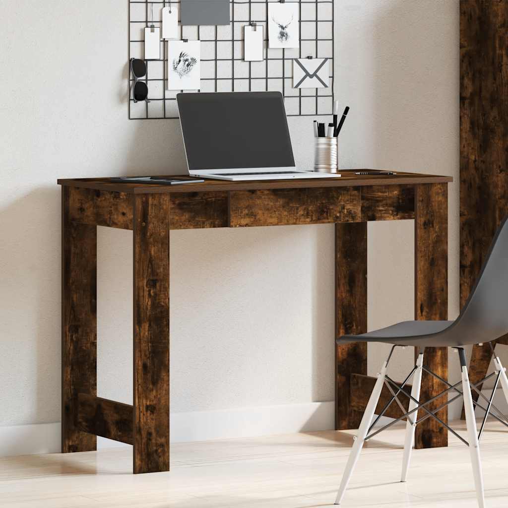 Mesa de escritório HKH en derivados de madera color Roble ahumado