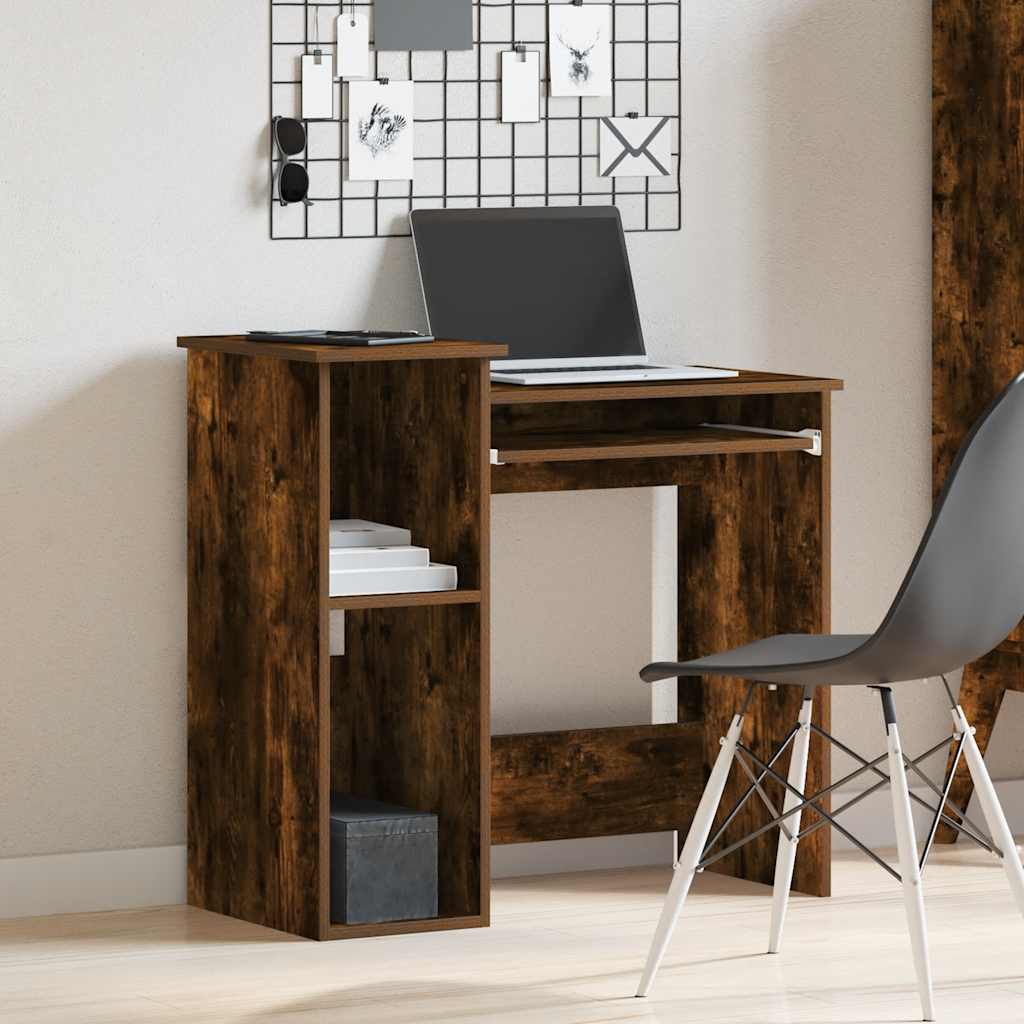 Escritorio HKH con estantes, derivados de madera, en madera roble ahumado