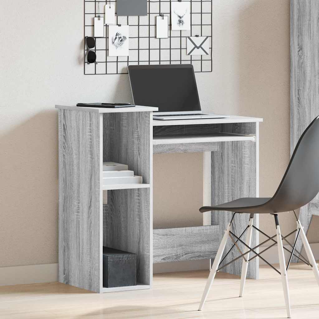 Escritorio HKH con estantes, derivados de madera Sonoma - Gris