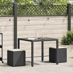 HKH Bancos de Jardim com Almofadas 2 Unid 40x40x43 Cm Vime Pe - Preto
