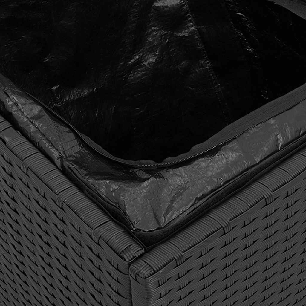HKH Bancos de Jardim com Almofadas 2 Unid 40x40x43 Cm Vime Pe - Preto