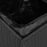 HKH Bancos de Jardim com Almofadas 2 Unid 40x40x43 Cm Vime Pe - Preto