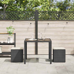 HKH Bancos de Jardim com Almofadas 2 Unid 40x40x43 Cm Vime Pe - Preto