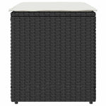 HKH Bancos de Jardim com Almofadas 2 Unid 40x40x43 Cm Vime Pe - Preto