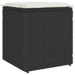 HKH Bancos de Jardim com Almofadas 2 Unid 40x40x43 Cm Vime Pe - Preto