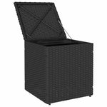 HKH Bancos de Jardim com Almofadas 2 Unid 40x40x43 Cm Vime Pe - Preto