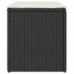 HKH Bancos de Jardim com Almofadas 2 Unid 40x40x43 Cm Vime Pe - Preto