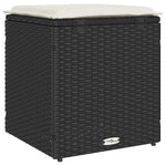 HKH Bancos de Jardim com Almofadas 2 Unid 40x40x43 Cm Vime Pe - Preto
