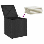 HKH Bancos de Jardim com Almofadas 2 Unid 40x40x43 Cm Vime Pe - Preto