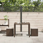 HKH Bancos de jardín con cojines 2 Uds 40x40x43 Cm Ratán Pie Marrón - Marrón