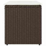HKH Bancos de jardín con cojines 2 Uds 40x40x43 Cm Ratán Pie Marrón - Marrón