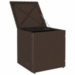 HKH Bancos de jardín con cojines 2 Uds 40x40x43 Cm Ratán Pie Marrón - Marrón