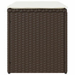 HKH Bancos de jardín con cojines 2 Uds 40x40x43 Cm Ratán Pie Marrón - Marrón