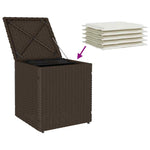 HKH Bancos de jardín con cojines 2 Uds 40x40x43 Cm Ratán Pie Marrón - Marrón