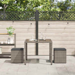 HKH Bancos Jardim com Almofadas 2 Unid 40x40x43 Cm Vime Pe - Cinzento